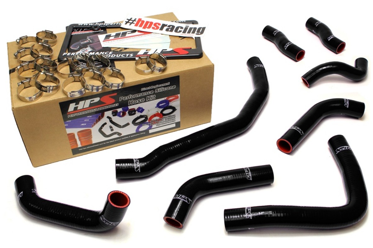 Toyota 9099 MR2 3SGTE Turbo HPS Black High Temp Reinforced Silicone front radiator + rear