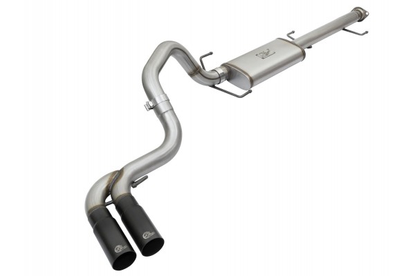 2007-2014 Toyota FJ Cruiser Rebel Series 3 IN Cat-Back Exhaust System w/ Mid-Side Exit Black Tips