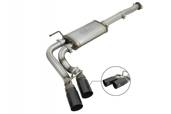2005-2015 Toyota Tacoma Rebel Series 3 IN Cat-Back Exhaust System w/ Dual Mid-Side Exit Black Tips