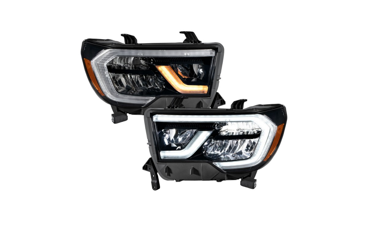 Spec-D Tuning Black LED Bar Headlights For 2007-2013 Toyota Tundra & 2008-2017 Sequoia
