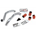 HPS Polish Hot & Cold Side Charge Pipe with Intercooler Boots Kit 03-07 Ford F350 Superduty Powerstroke 6.0L Diesel Turbo