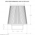 HPS Performance Air Filter 2.5" ID , 5.5" Element Length, 7-1/4" Overall Length
