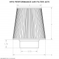 HPS Performance Air Filter 2.75" ID, 6" Element Length, 7.75" Overall Length, HPS-4275 HPS Performance Air Filter 2.75" ID, 6" Element Length, 7.75" Overall Length, HPS-4275