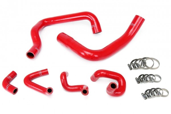 HPS RED REINFORCED SILICONE RADIATOR AND HEATER HOSE KIT COOLANT FOR FORD 86-93 MUSTANG GT / COBRA