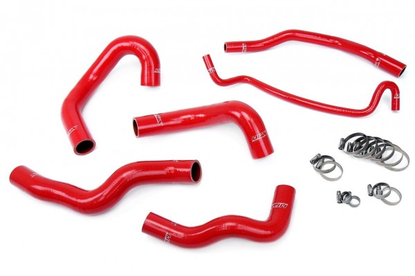 HPS RED REINFORCED SILICONE RADIATOR HOSE KIT COOLANT FOR FORD 05-06 MUSTANG V8