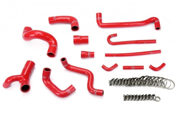 HPS RED REINFORCED SILICONE RADIATOR AND HEATER HOSE KIT COOLANT FOR BMW 88-91 E30 M3 LEFT HAND DRIVE