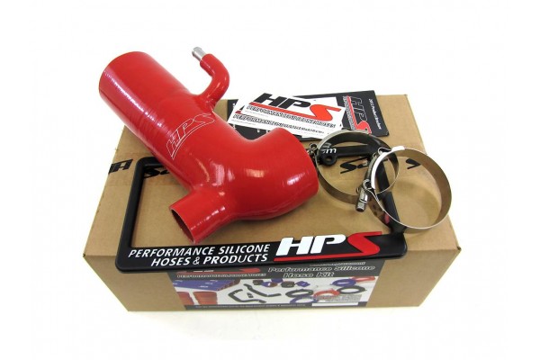 HPS RED REINFORCED SILICONE POST MAF AIR INTAKE HOSE KIT - RETAIN STOCK SOUND TUBE FOR SUBARU 13-15 BRZ