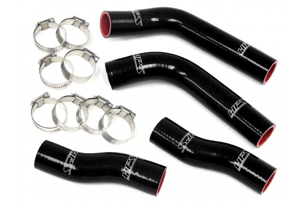 HPS BLACK REINFORCED SILICONE COOLANT HOSE KIT (4PC SET) FOR FRONT RADIATOR FOR TOYOTA 90-99 MR2 3SGTE TURBO