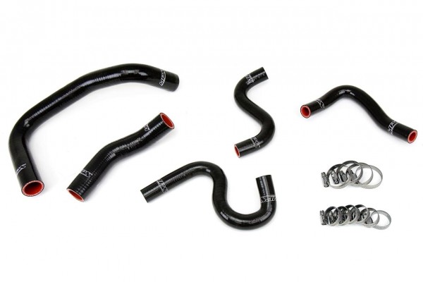 HPS BLACK REINFORCED SILICONE RADIATOR + HEATER HOSE KIT FOR TOYOTA 85-87 COROLLA AE86 4A-GEU LEFT HAND DRIVE