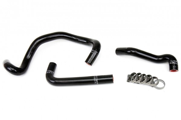 HPS BLACK REINFORCED SILICONE HEATER HOSE KIT FOR MAZDA 86-92 RX7 FC3S TURBO LHD