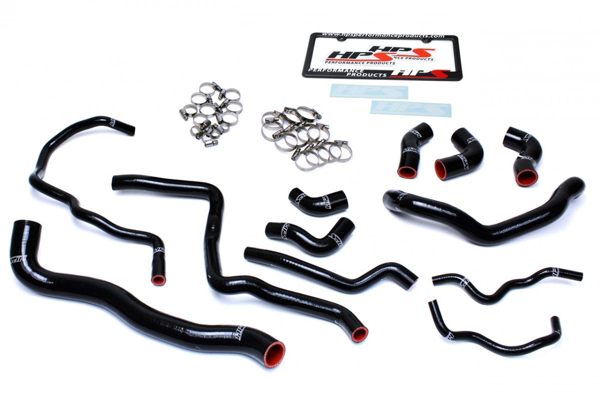 HPS 57-1476-BLK Black Silicone Radiator and Heater Hose Kit Coolant 