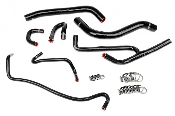 HPS BLACK REINFORCED SILICONE RADIATOR AND HEATER HOSE KIT COOLANT FOR FORD 2015-2016 MUSTANG 3.7L V6