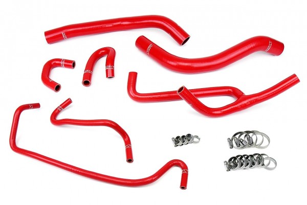 HPS RED REINFORCED SILICONE RADIATOR AND HEATER HOSE KIT COOLANT FOR FORD 2015-2016 MUSTANG 3.7L V6