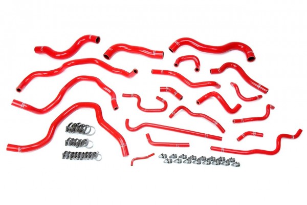 HPS Red Reinforced Silicone Radiator Heater Coolant Hose Kit for Honda 16-18 Civic 2.0L Non Turbo