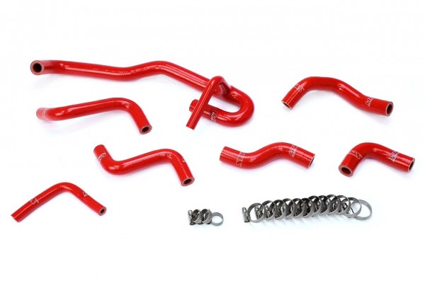 HPS Reinforced Red Silicone Heater Hose Kit Coolant for Toyota 89-92 4Runner 3.0L V6 with Rear Heater Left Hand Drive
