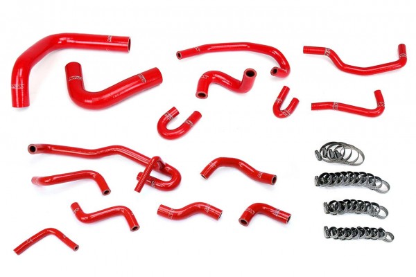 HPS Reinforced Red Silicone Radiator + Heater Hose Kit Coolant for Toyota 89-92 4Runner 3.0L V6 with Rear Heater Left Hand Drive