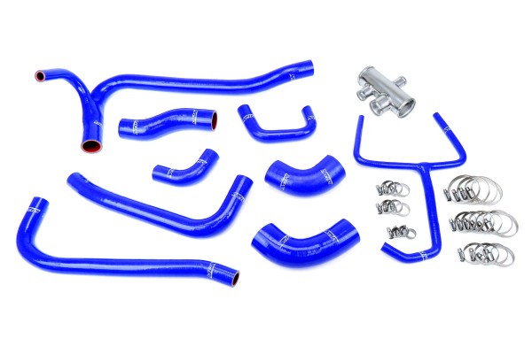 HPS Blue Silicone Radiator Hose Kit for 2007-2014 Ford Mustang GT500 5.4L 5.8L Supercharged