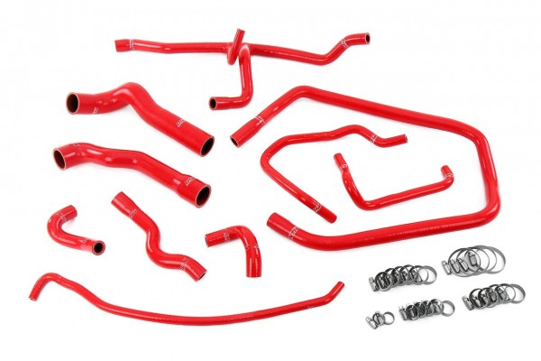 HPS Red Silicone Radiator, Heater, Throttle Body, Expansion Tank Coolant Hose Kit BMW 1992-1995 325i 325is 2.5L E36 M50