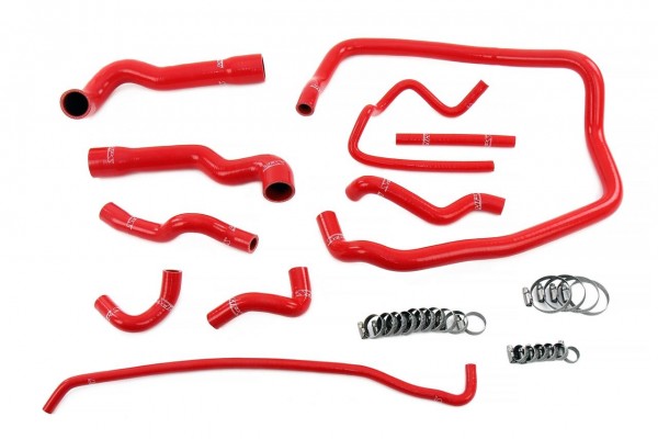 HPS Red Silicone Radiator, Heater, Throttle Body, Expansion Tank Coolant Hose Kit BMW 1996-1999 328 2.8L E36 M52
