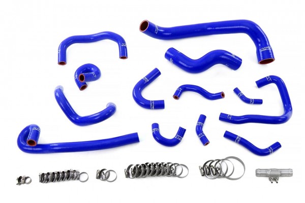HPS Blue Reinforced Silicone Radiator, Heater and Ancillary Hoses Kit Coolant for Nissan 95-98 Skyline GTR R33 RB26DETT Twin Turbo