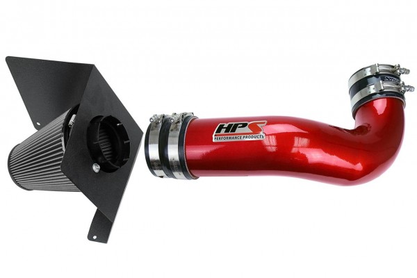 HPS Performance Cold Air Intake Kit 07-09 Chevy Cheyenne 2500 5.3L V8, Includes Heat Shield, Red