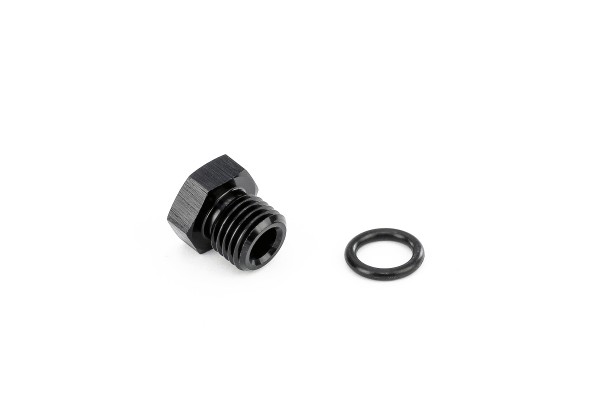 HPS Performance AN Fittings Plug Port Thread with Viton o-ring, Aluminum, Black -4