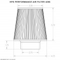 HPS Performance Air Filter 2.75" ID, 5.75" Element Length, 7.5" Overall Length