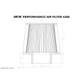 HPS Performance Air Filter 3" ID, 6" Element Length, 6.75" Overall Length, HPS-4326