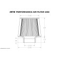 HPS Performance Air Filter 3.25" ID, 6" Element Length, 7.75" Overall Length, HPS-4332