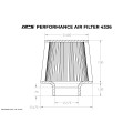 HPS Performance Air Filter 2.75" ID, 7" Element Length, 8" Overall Length, HPS-4336