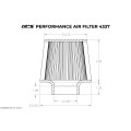 HPS Performance Air Filter 3" ID, 9" Element Length, 10.25" Overall Length, HPS-4337