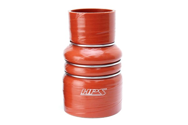 HPS HIGH TEMP 2.75" > 3.5" ID X 6" LONG 4-PLY ARAMID REINFORCED SILICONE CAC COUPLER HOSE HOT SIDE (70MM > 89MM ID X 152MM LENGTH)