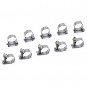 HPS SAE #11 Stainless Steel Fuel Injection Hose Clamps 10pc Pack 25/64" - 15/32" (10mm - 12mm)