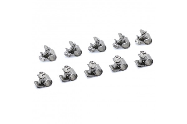 HPS SAE #10 Stainless Steel Fuel Injection Hose Clamps 10pc Pack 23/64" - 7/16" (9mm - 11mm)