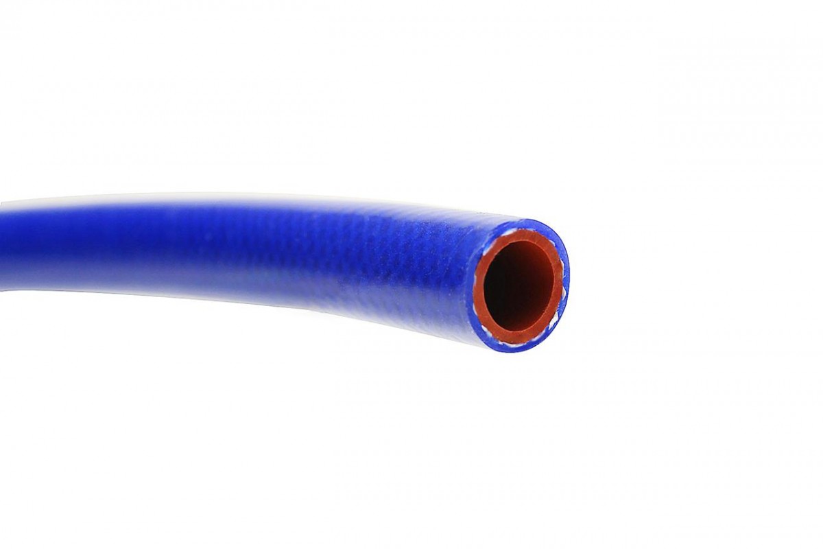 Bend Radius: 1 HPS 1/4 ID Red high temp reinforced silicone heater hose Max Working Pressure 85 psi Max Temperature Rating: 350F 