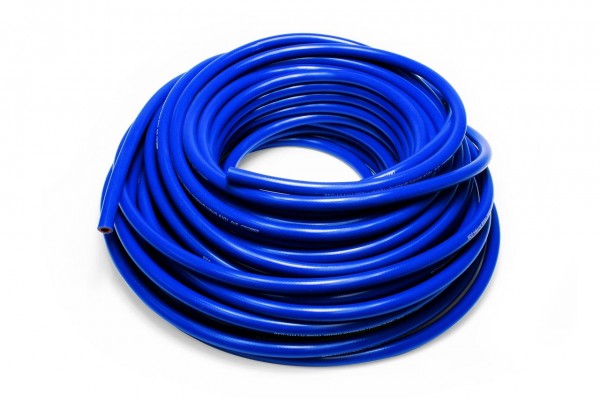 HPS 7/8" ID blue high temp reinforced silicone heater hose 100 feet roll, Max Working Pressure 60 psi, Max Temperature Rating: 350F, Bend Radius: 4"