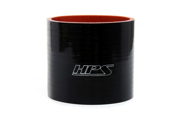 HPS HIGH TEMP 2-9/16" ID X 3" LONG 4-PLY REINFORCED SILICONE STRAIGHT COUPLER HOSE BLACK (65MM ID X 76MM LENGTH)