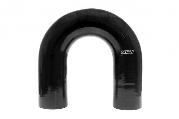 HPS HIGH TEMP 3" ID 4-PLY REINFORCED SILICONE 180 DEGREE U BEND ELBOW COUPLER HOSE BLACK (76MM ID)
