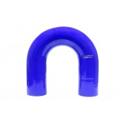 HPS HIGH TEMP 1.75" ID 4-PLY REINFORCED SILICONE 180 DEGREE U BEND ELBOW COUPLER HOSE BLUE (45MM ID)