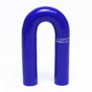 HPS HIGH TEMP 5/8" ID 4-PLY REINFORCED SILICONE 180 DEGREE U BEND ELBOW COUPLER HOSE BLUE (16MM ID)