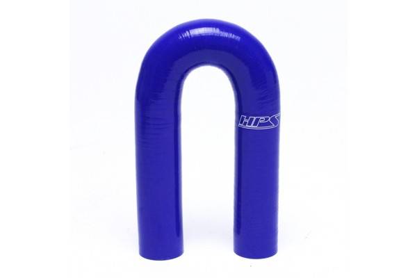 HPS 1" ID High Temp 4-ply Reinforced Silicone 180 Degree U Bend Elbow Coupler Hose Blue (25mm ID)