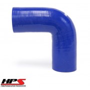 HPS 1/2" ID, 10" Leg, Silicone 90 Degree Elbow Coupler Hose, High Temp 4-ply Reinforced, Blue (13mm ID)