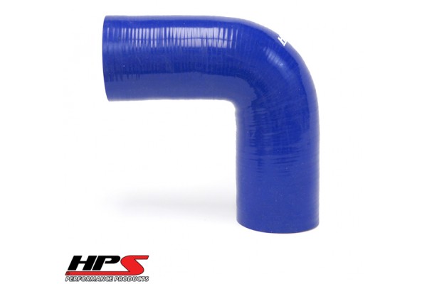 HPS 1" ID, 10" Leg, Silicone 90 Degree Elbow Coupler Hose, High Temp 4-ply Reinforced, Blue (25mm ID)