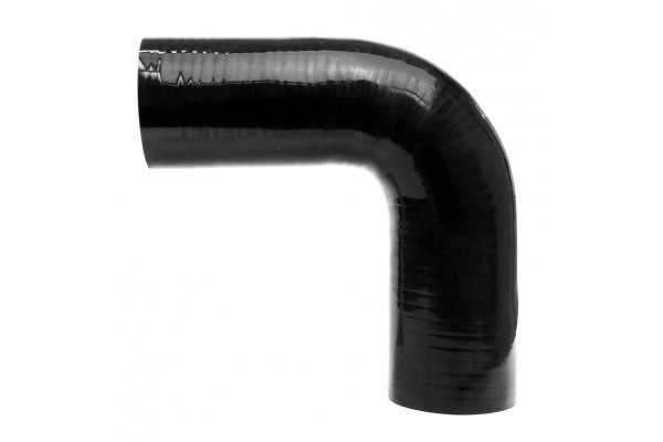 HPS 1-5/8" ID, 10" Leg, Silicone 90 Degree Elbow Coupler Hose, High Temp 4-ply Reinforced, Black (41mm ID)