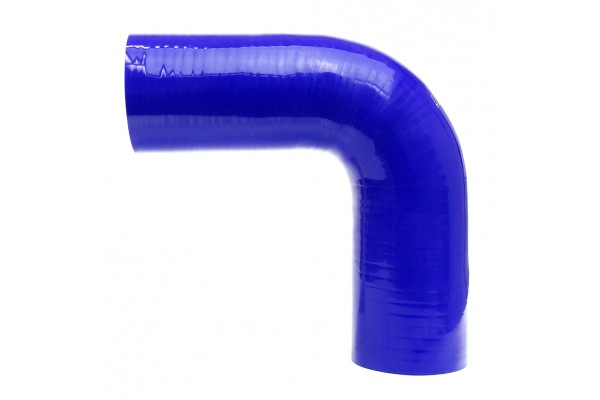 HPS HIGH TEMP 2-3/8" ID 4-PLY REINFORCED SILICONE 90 DEGREE ELBOW COUPLER HOSE BLUE (60MM ID)