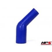 HPS 1.75" - 2.25" ID High Temp 4-ply Reinforced Silicone 45 Degree Elbow Reducer Hose Blue (45mm - 57mm ID)