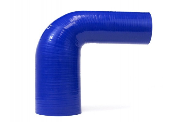 HPS 1.5" - 2.5" ID High Temp 4-ply Reinforced Silicone 90 Degree Elbow Reducer Hose Blue (38mm - 63mm ID)