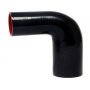 HPS HIGH TEMP 3.75" > 4" ID 4-PLY REINFORCED SILICONE 90 DEGREE ELBOW REDUCER HOSE BLACK (95MM > 102MM ID)