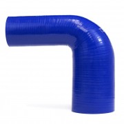 HPS HIGH TEMP 1/2" > 1" ID 4-PLY REINFORCED SILICONE 90 DEGREE ELBOW REDUCER HOSE BLUE (13MM > 25MM ID)