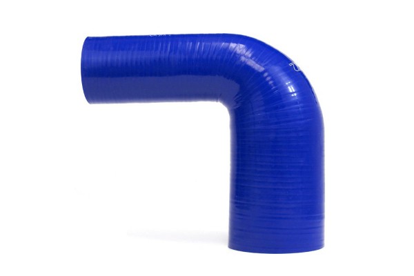 HPS HIGH TEMP 3/4" > 1" ID 4-PLY REINFORCED SILICONE 90 DEGREE ELBOW REDUCER HOSE BLUE (19MM > 25MM ID)